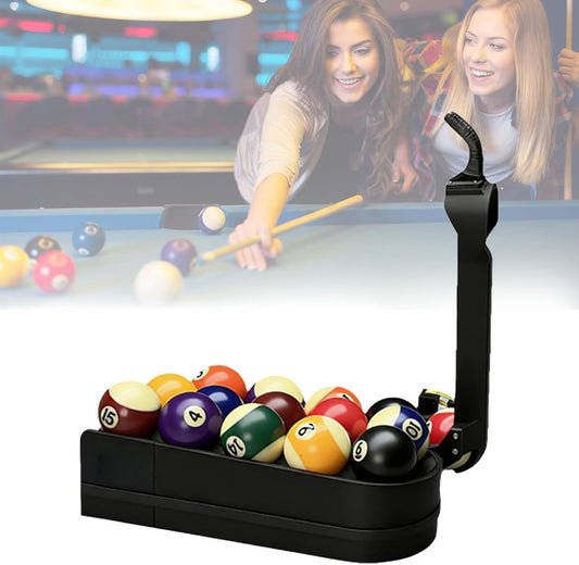 Billiards Training Rack - Pool Skills Trainer & Ball Launcher, 3D Printed Rack Holds 15 Balls, Accuracy Practice Aid for Snooker & Nine Ball