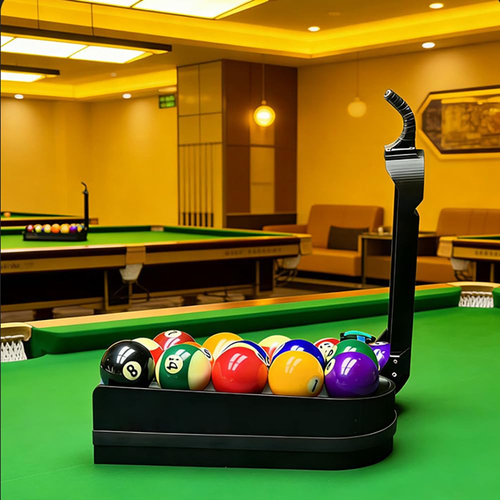 Billiards Training Rack - Pool Skills Trainer & Ball Launcher, 3D Printed Rack Holds 15 Balls, Accuracy Practice Aid for Snooker & Nine Ball