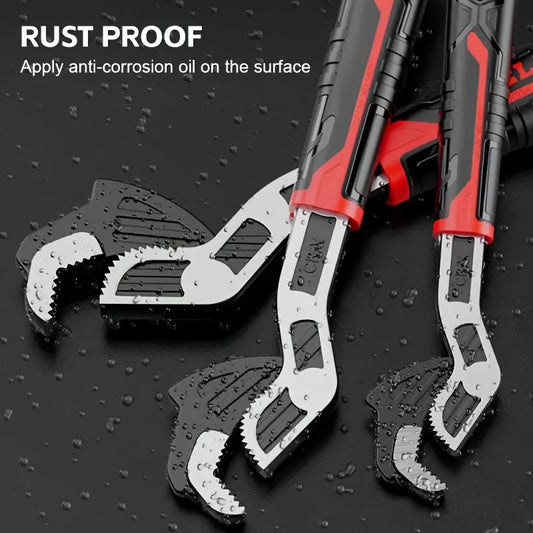 Mroace Self-Locking Adjustable Pipe Wrench Set