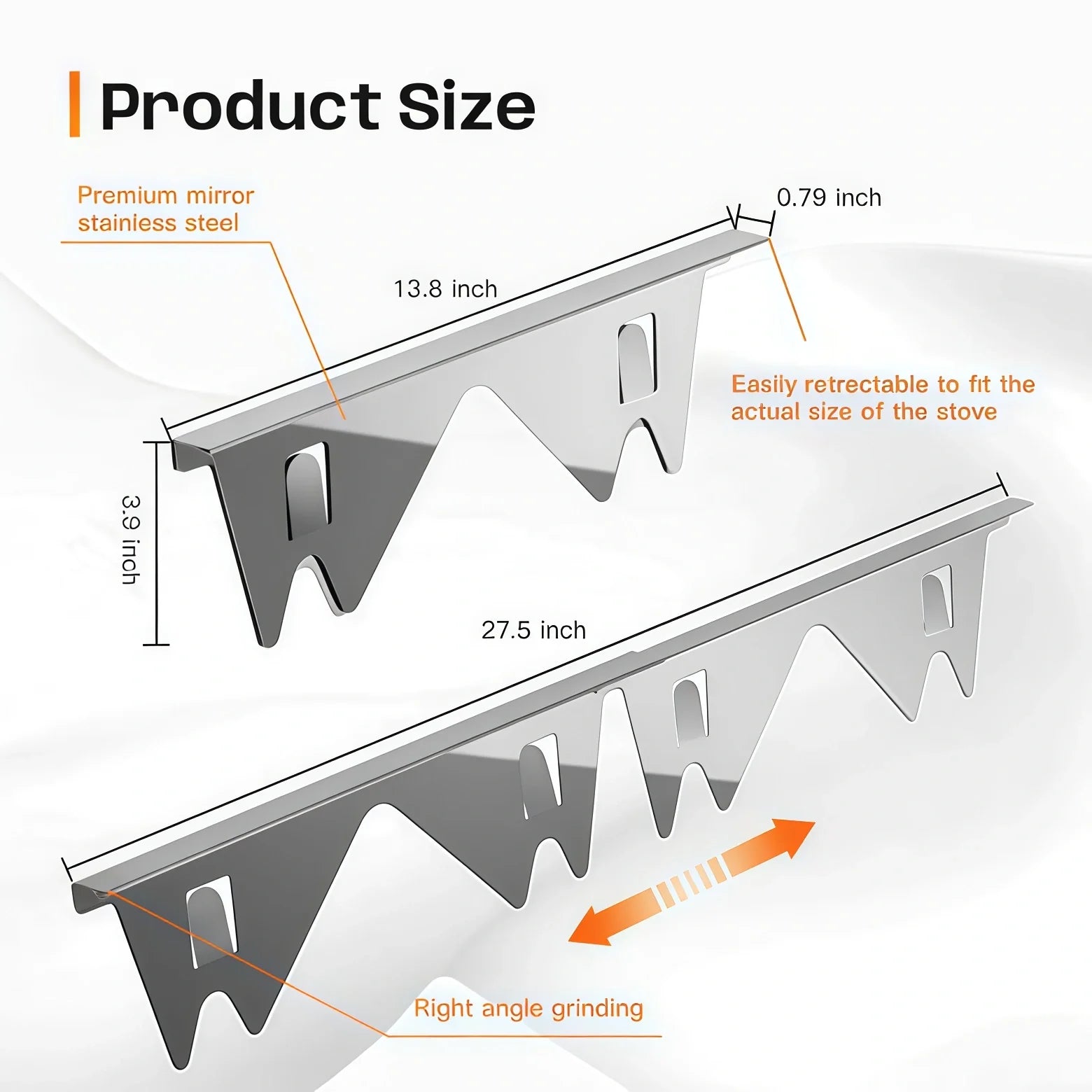 Mroace Heat Resistant Stainless Steel Stove Gap Cover