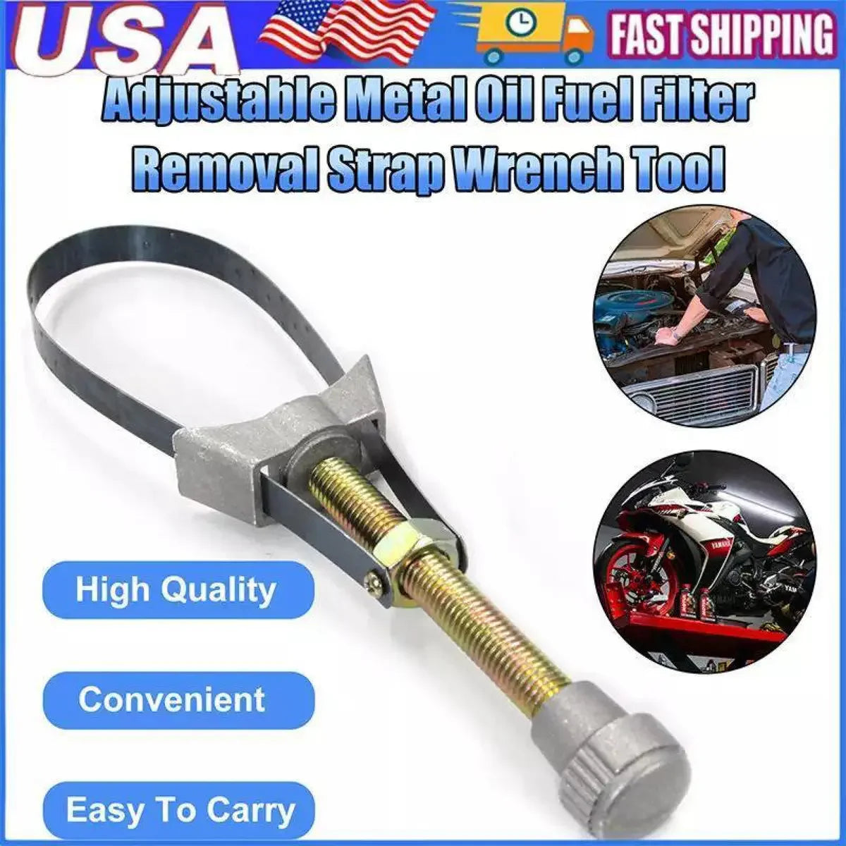 Mroace Adjustable Diameter Car Oil Filter Strap Wrench
