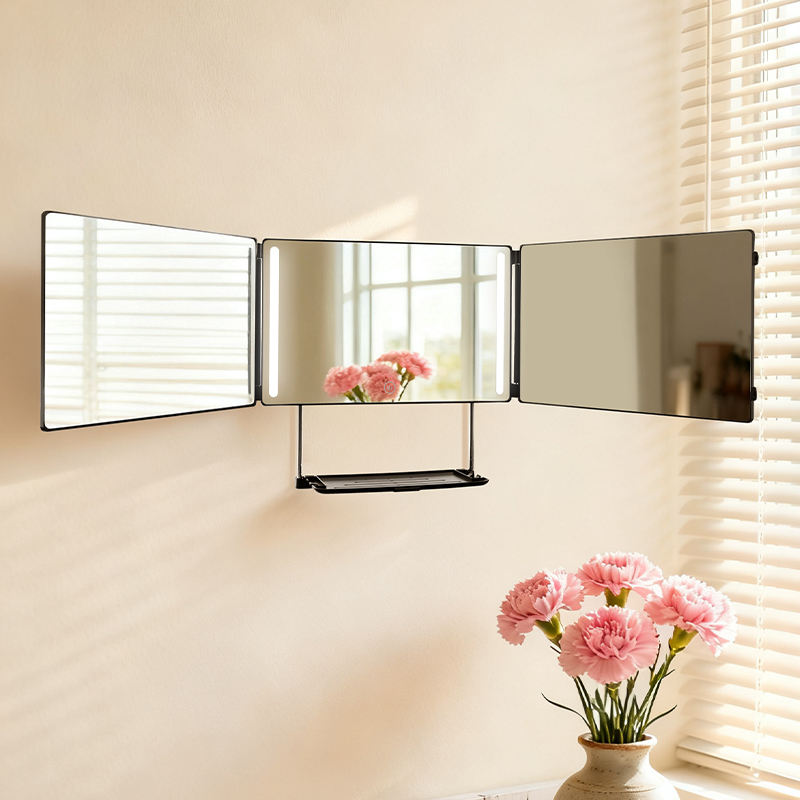 Mroace 3-Way 360° Rechargeable LED Haircut Mirror