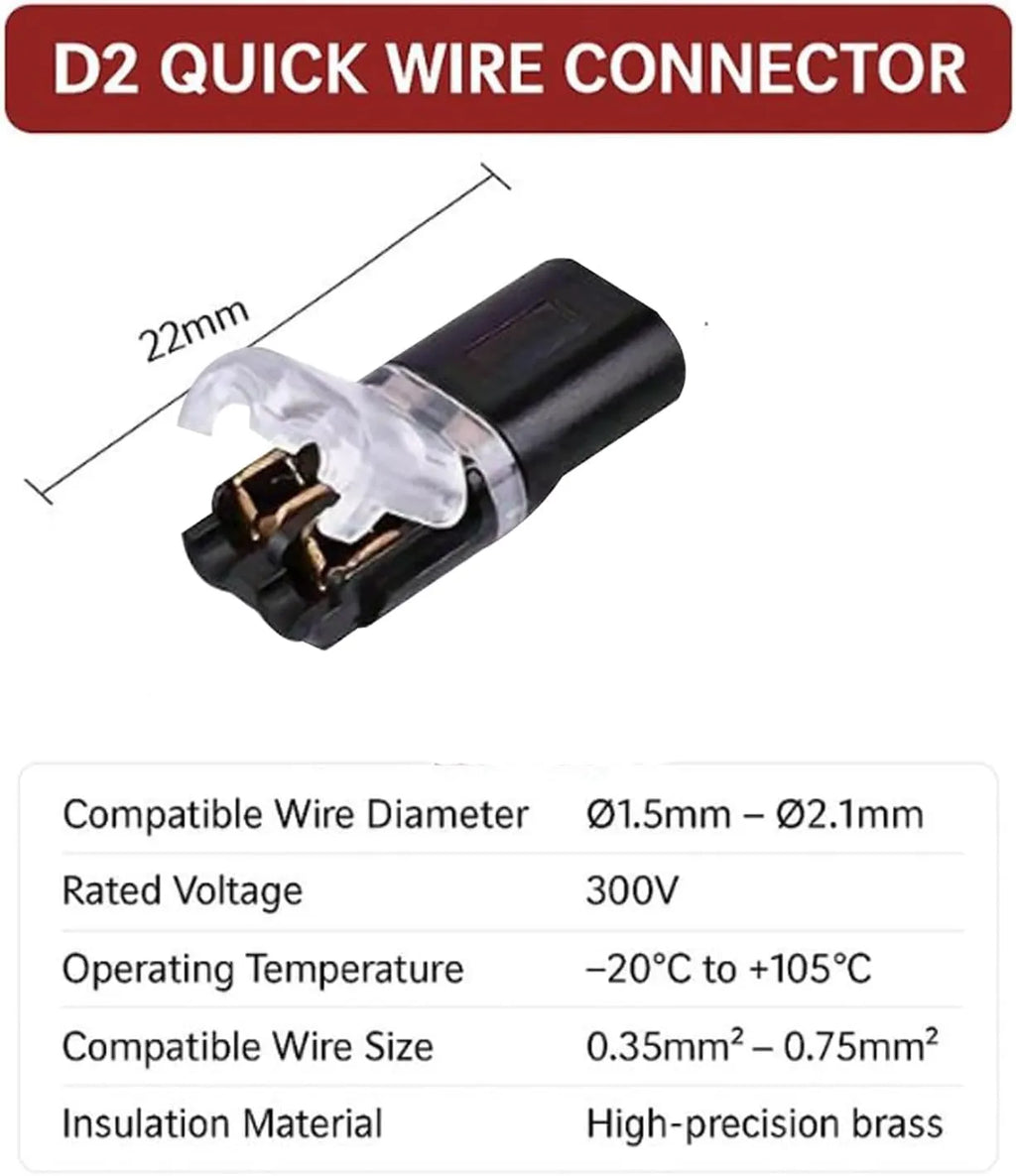 Mroace Double Wire Quick Clip Plug-In Connector Set