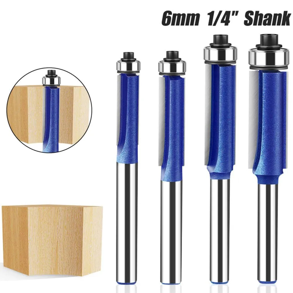 Mroace 4PCS Flush Trim Router Bit Set Shank