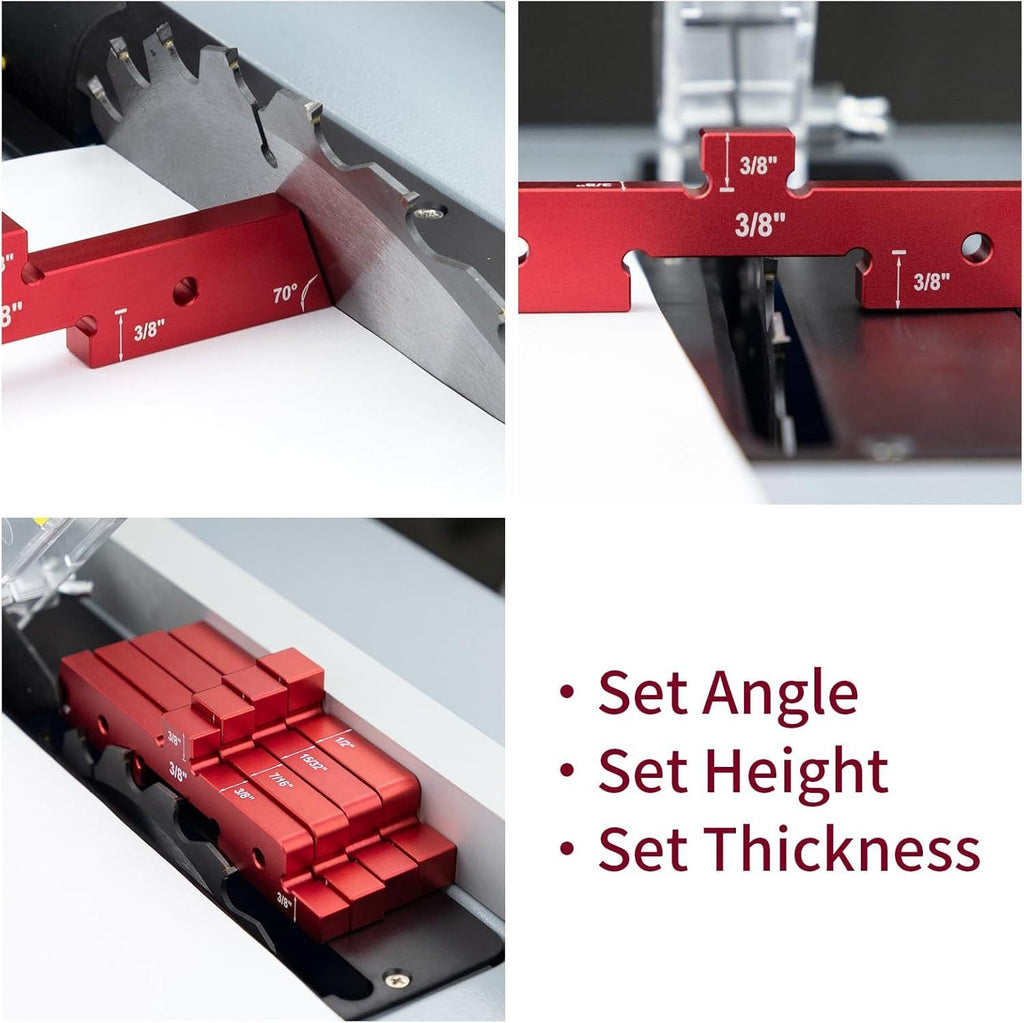 Mroace 14-Piece Precision Aluminum Setup Blocks for Woodworking