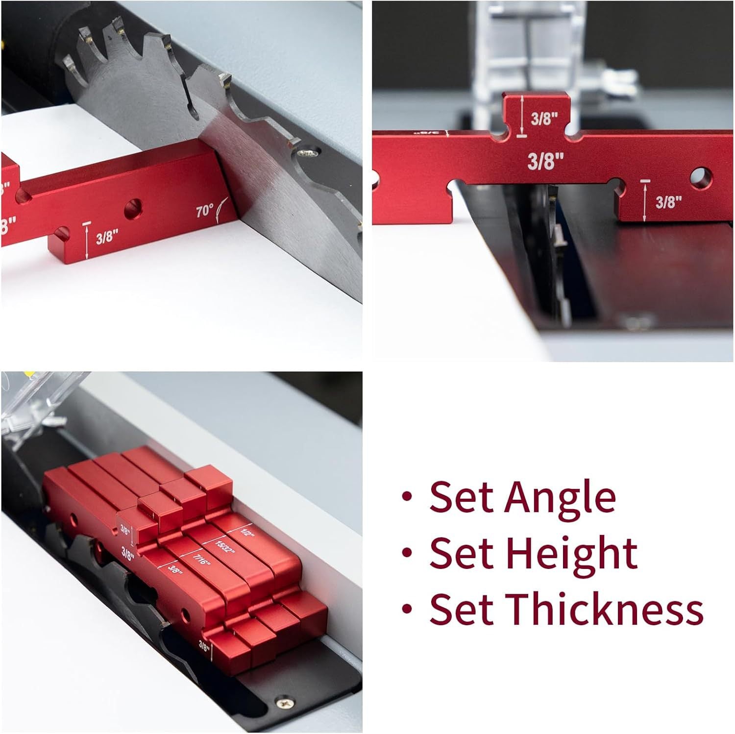 Mroace 14-Piece Precision Aluminum Setup Blocks for Woodworking