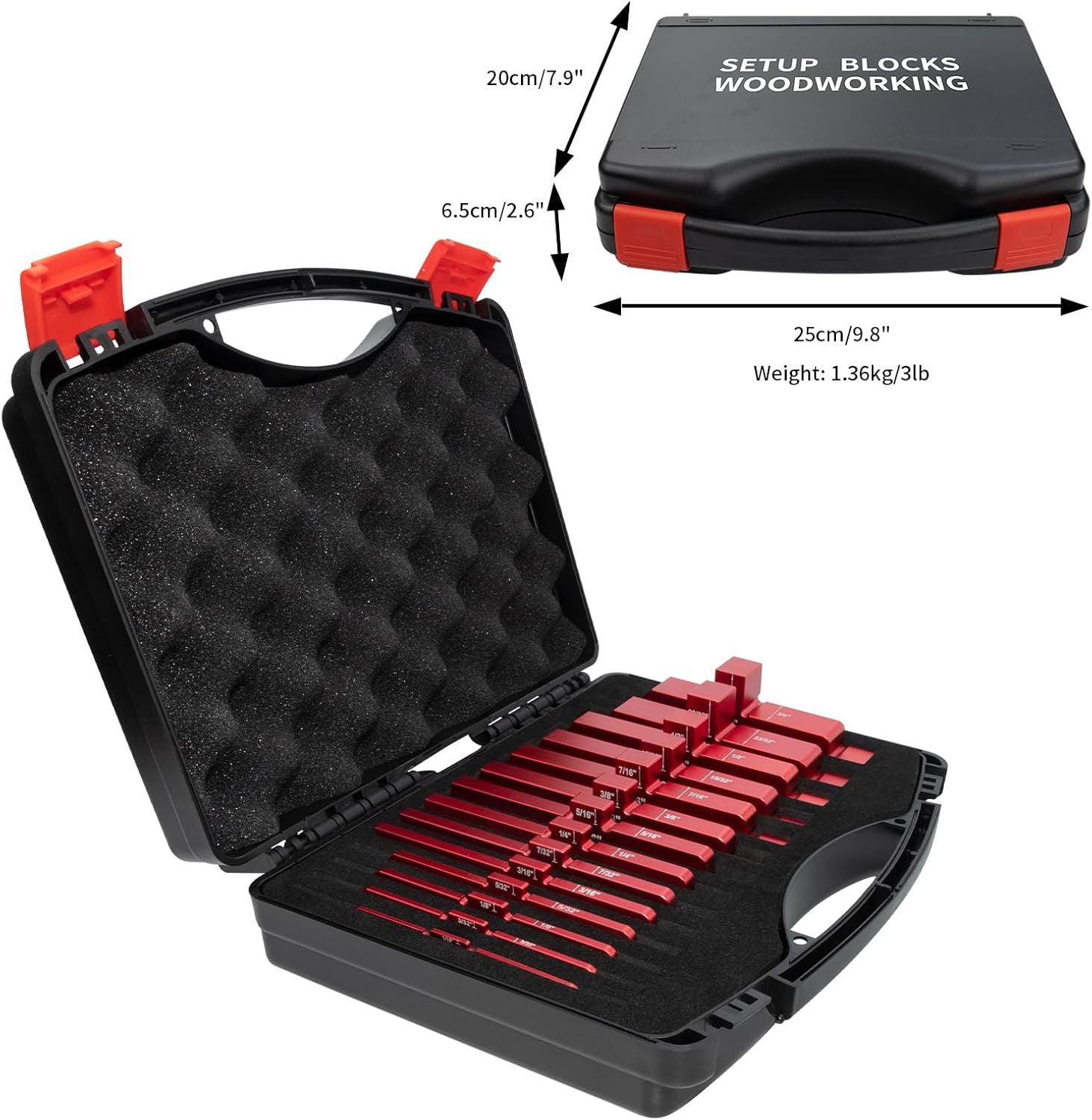 Mroace 14-Piece Precision Aluminum Setup Blocks for Woodworking