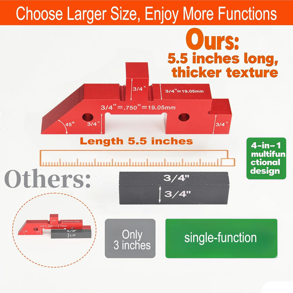 Mroace 14-Piece Precision Aluminum Setup Blocks for Woodworking