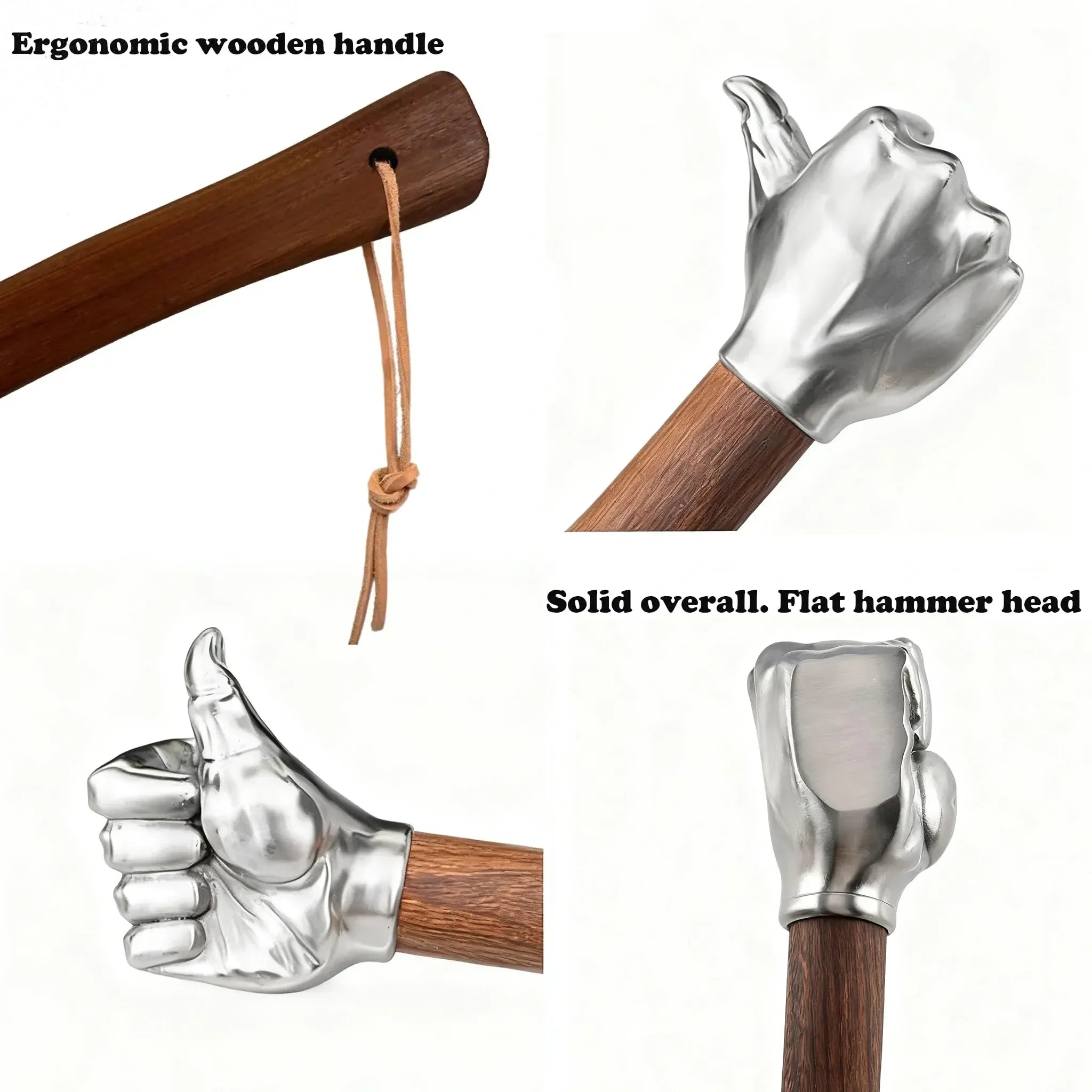 Mroace 2LB Stainless Steel Wooden-Handle Sledge Hammer