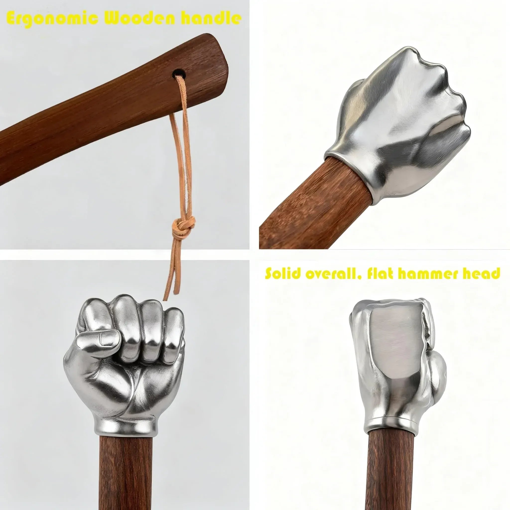 Mroace 2LB Stainless Steel Wooden-Handle Sledge Hammer
