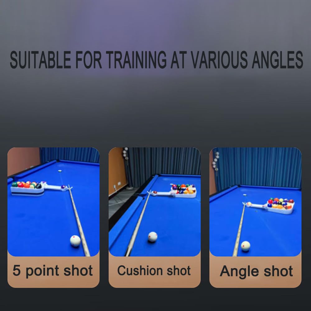 Billiards Training Rack - Pool Skills Trainer & Ball Launcher, 3D Printed Rack Holds 15 Balls, Accuracy Practice Aid for Snooker & Nine Ball