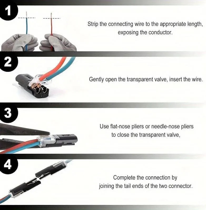 Mroace Double Wire Quick Clip Plug-In Connector Set