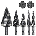 Mroace Spiral Flute HSS Step Drill Bit Set