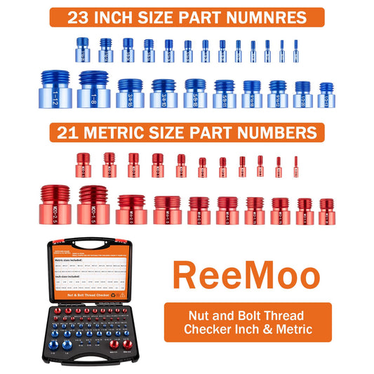 Mroace 44PCS Nut and Bolt Thread Checker