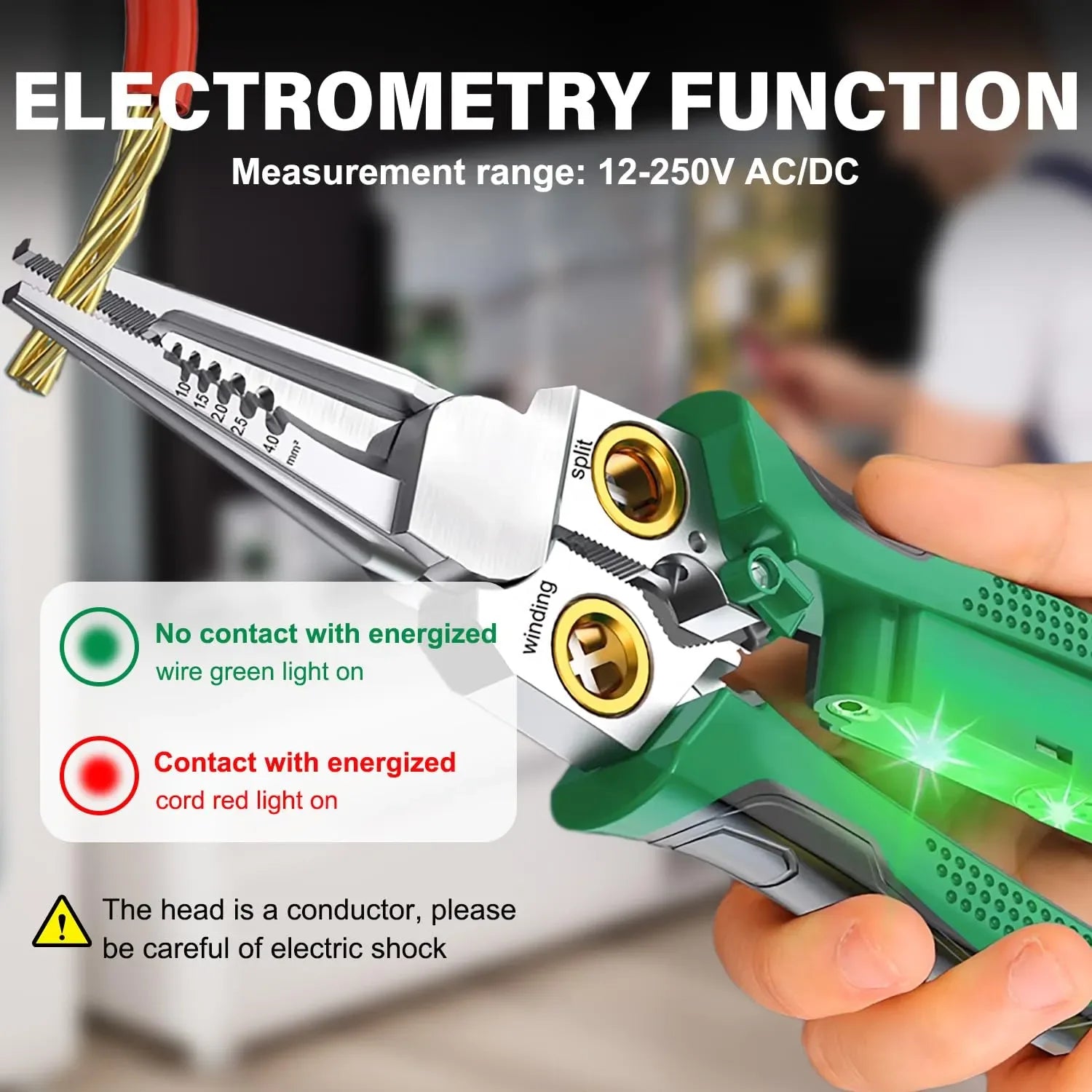 Mroace 8-in-1 Wire Stripper with Voltage Tester