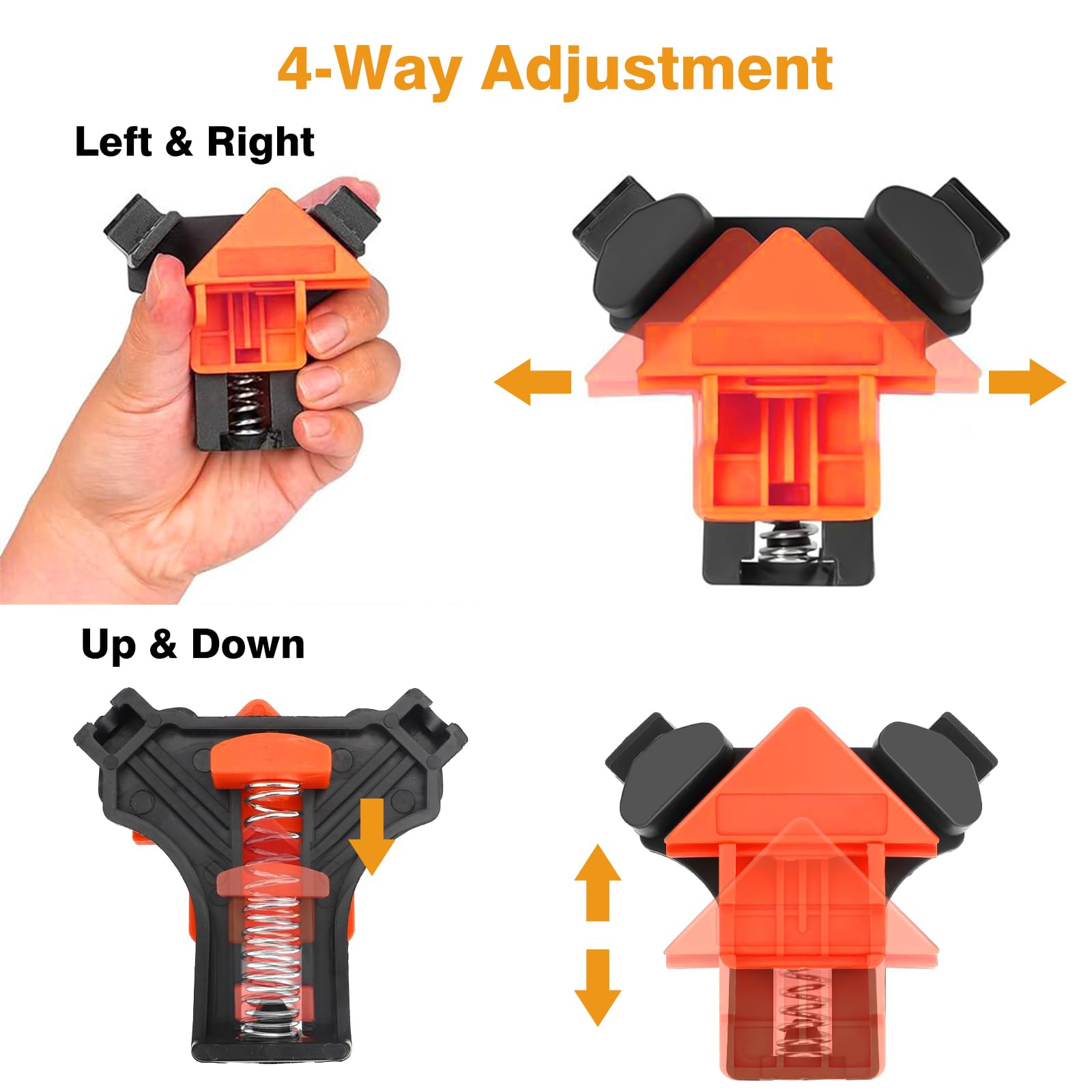 Mroace 90°Adjustable Spring Loaded Wood Clamps