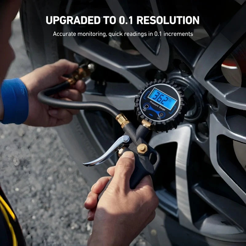 Mroace Heavy-Duty Tire Pressure Gauge with Quick Connect Coupler