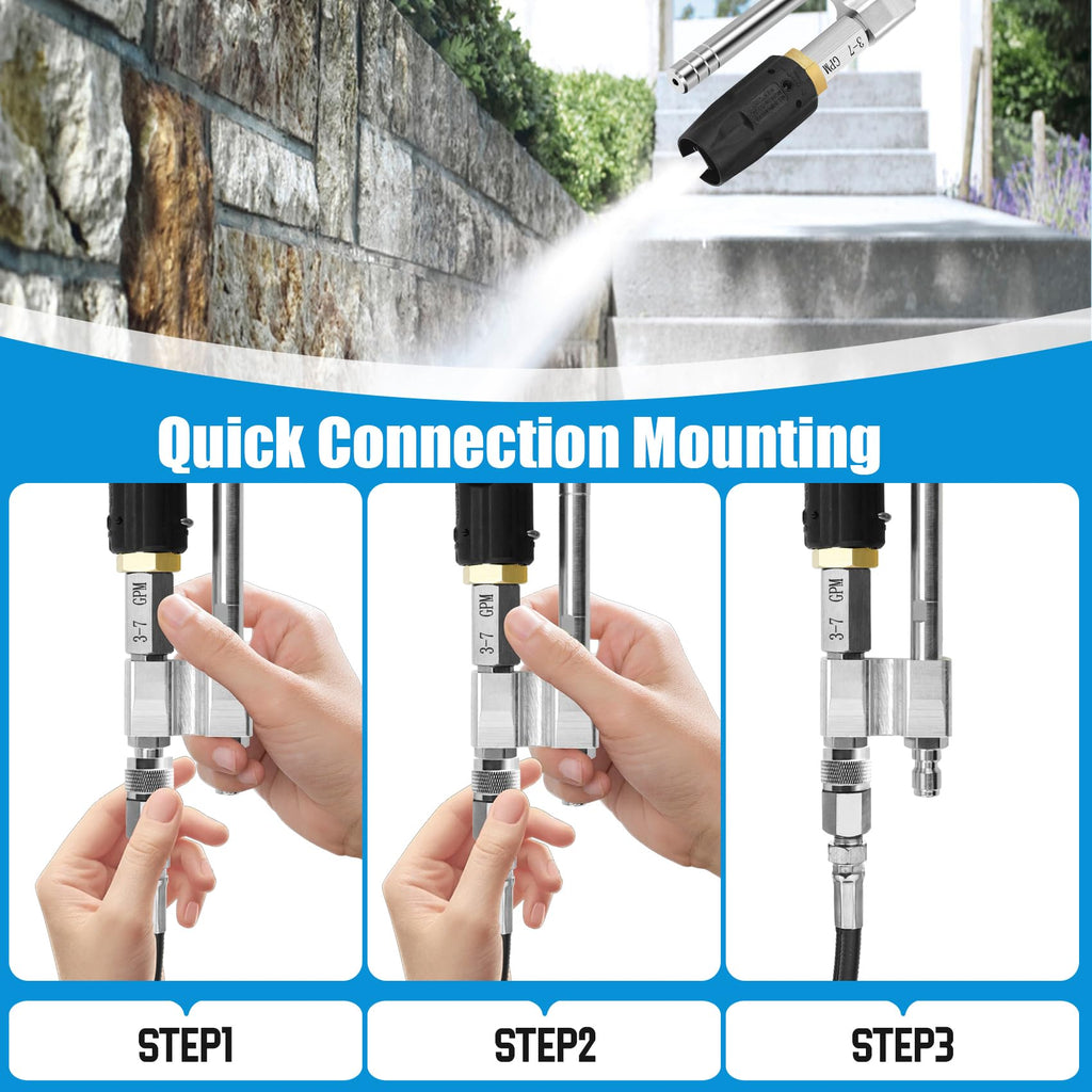 Mroace M5 Twist Pressure Washer Nozzle Adjustable 3-7 GPM with 1/4" Quick Connect