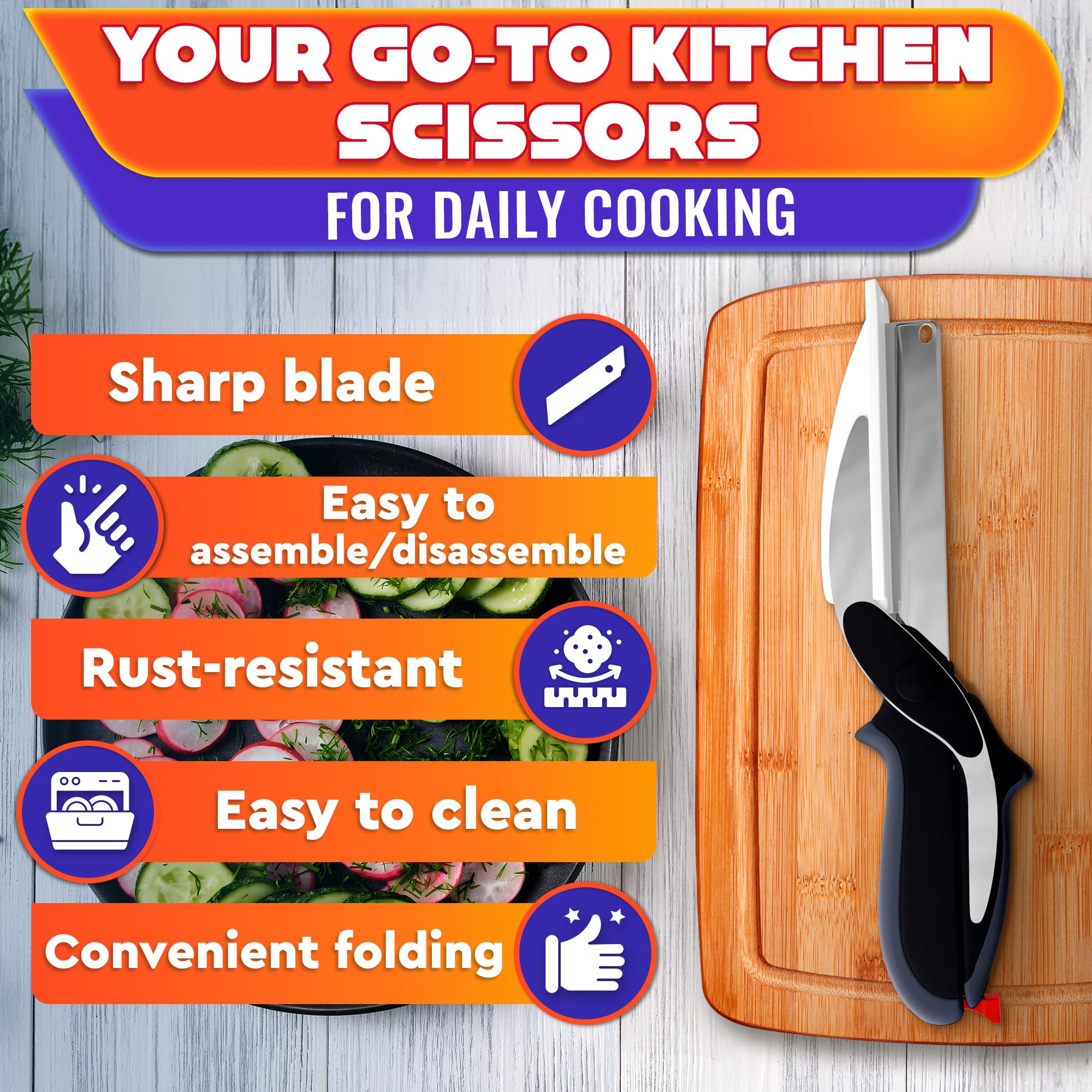 Mroace 2 in 1 Kitchen Scissors