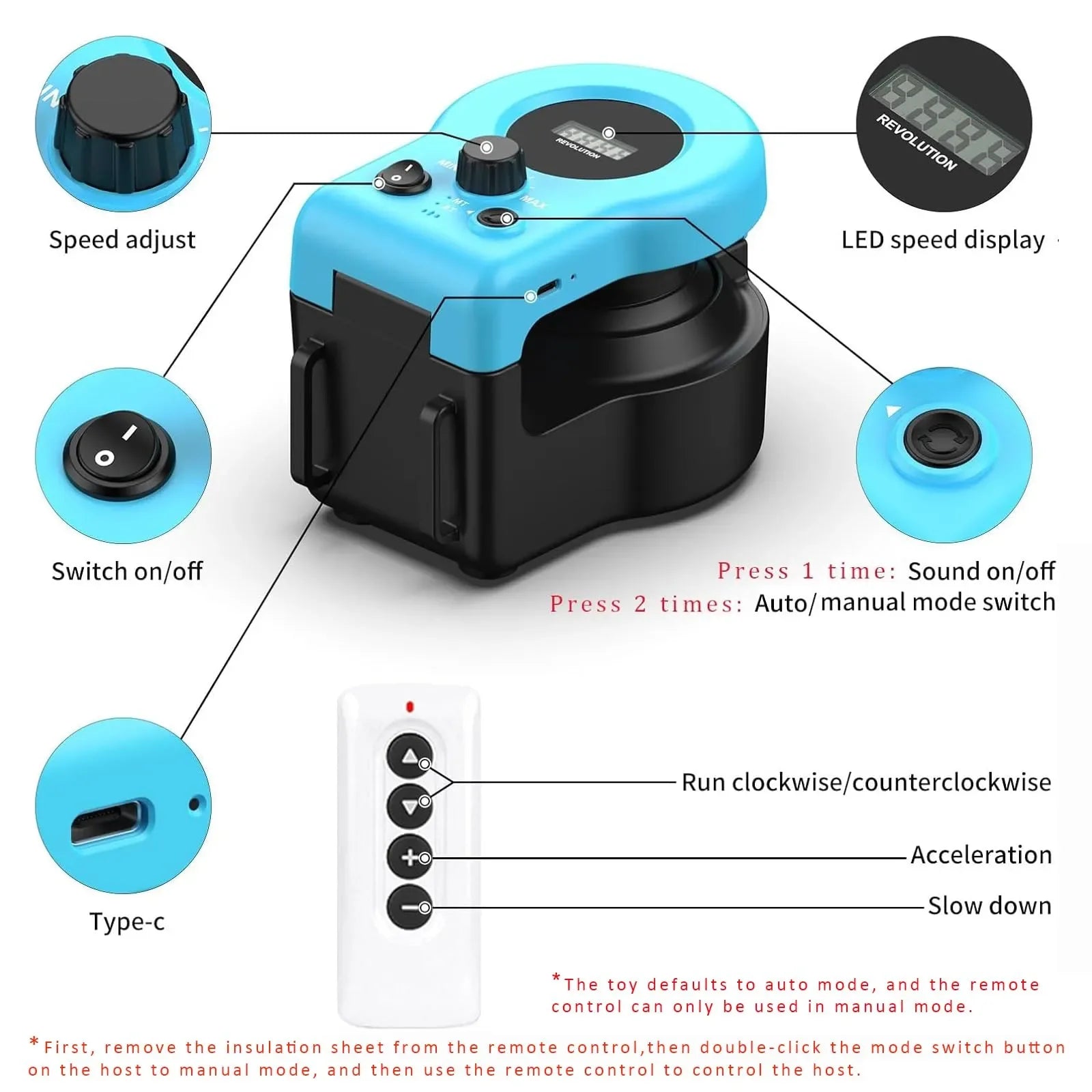 Mroace Interactive Auto/Manual Cat Treadmill Toy