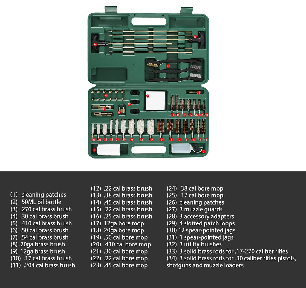 Mroace Universal Multi-Caliber Gun Cleaning Kit
