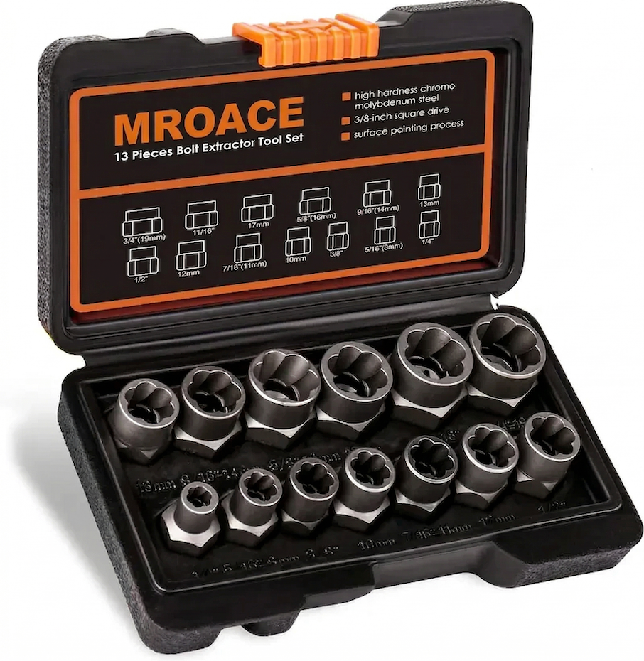 Mroace 32PCS Impact Bolt Extractor Socket Set